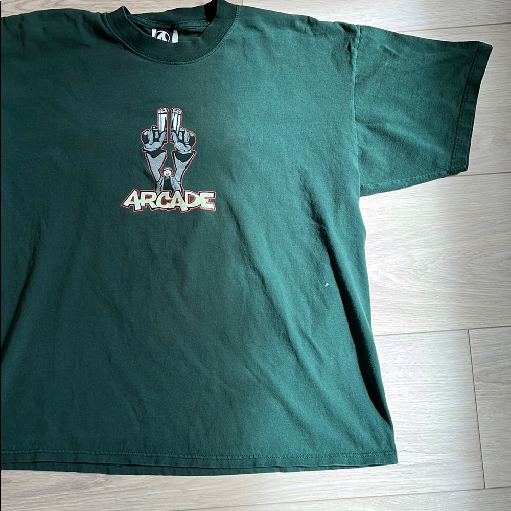Vintage Arcade Graphic Green Tee Shirt Size XL Heavy Cotton